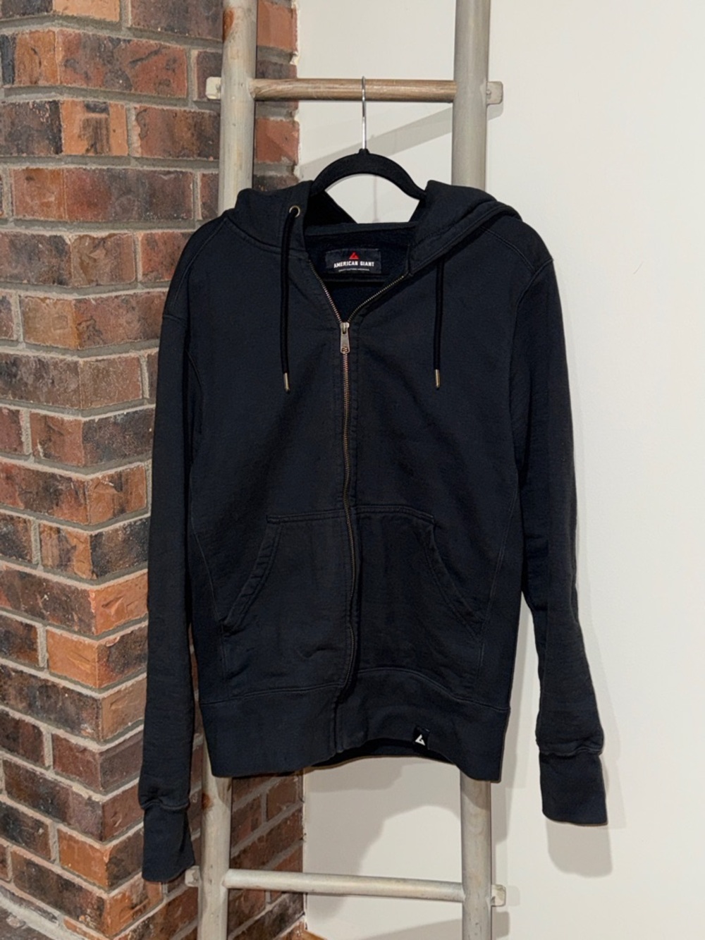 American Giant Full Zip Hoodie – Men’s M – Dark Blue– Made in USA – EUC